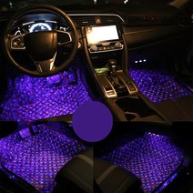 자동차 장식용 조명 자동차 발 바닥 장식 전구 인테리어 분위기 조명 LED 스트립 램프 USB 네온 스트립 여러 가지 빛깔의 LED 스트립 4 개, 한개옵션0