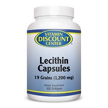 Vitamin Discount Center Lecithin 1200mg 100 Softgels, 100정, 1