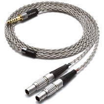 미국발송 GUCraftsman 6N 싱글 크리스탈 실버 업그레이드 헤드폰 케이블 4핀 XLR/2.5mm/4.4mm 밸런스 헤드폰 업그레이드 케이블 Focal Utopia 용 (4., 4.4mm Plug