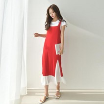 (오늘GO) 핫템퀸 이중프릴 뷔스티에롱원피스 나시롱원피스 데일리원피스