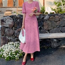 이지핏 나비패턴 포인트 A라인 러블리 팔뚝살커버 롱원피스 슬림핏 루즈핏 dress home party