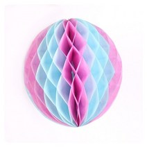 PWM-DK 파티 허니컴볼20cm핑크앤블루꽃볼, PWM-DK (파티 허니컴볼20cm핑크앤블루)꽃볼