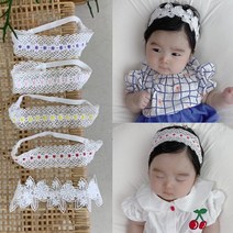 BB컬러꽃 레이스 아기헤어밴드