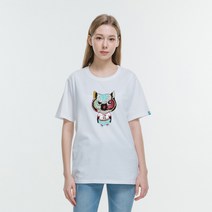 클로니아 스팽글 부엉이 라운드 면 반팔 티셔츠 ES1T30