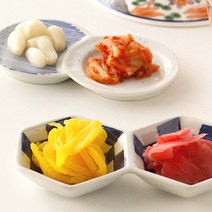 상상공간 눈과 입이 행복한 식탁 위 미니 2구 앙념 종지 간장 소스 그릇 주방 용품, 꽃