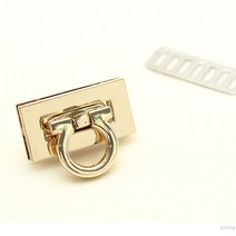 [원단쟁이] 73-107 브랜드 원형 잠금장식 3cm_골드 E1, 1개