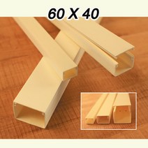 에이스몰드/1M PVC 랜 LAN 덕트 닥트/사이즈 60mmX40mm/케이블 전선 정리, 랜덕트 60X40 백색