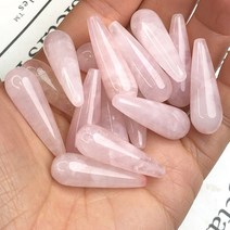10x30mm 워터 드롭 펜 던 트 자연 핑크 쿼 츠 크리스탈 스톤 느슨한 스페이서 비즈 쥬얼리 만들기 Diy 팔찌