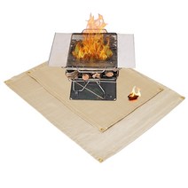 야외 캠핑 내화 천 피크닉 바베큐 액세서리 고온 방지 난연 담요 매트 셀러월드, 유리섬유 내화포-80x60중