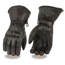 Milwaukee Leather SH815 남성용 블랙 가죽 방수 건틀릿 장갑 단단한 너클 포함 - 2XL 657673
