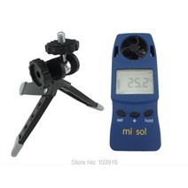 디지털 풍속계 풍량 풍속 측정 테스터 삼각대가 있는 휴대용 냉기 온도계, 없음, 한개옵션0