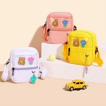 에이치플러스몰 은창)투 플라워 베어 장식 가방 크로스백 숄더백 에코