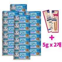 뉴트리플랜 고양이캔 1BOX 흰살참치와크릴새우 +네츄럴스틱5gx2개