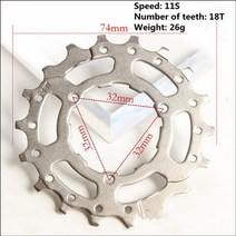 10단 11단 픽시휠셋 픽시휠 스프라켓 산악 자전거 카세트 플라이 코그 체인링, 11초 18t