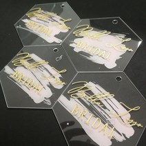 타일절단기 타일커팅기 투명 아크릴 육각형 핑크 페인트 플레이스 카드 50 개 레이저 컷 시트 일반 타일, 01 gold letter_01 100mm