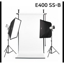 [다복점빵] 포멕스 사진조명 스튜디오 촬영 세트 (E400 SS-B) 고정형 배경시스템 (배경지135cm 화이트) 쇼핑몰 의류 패션 피팅 추천