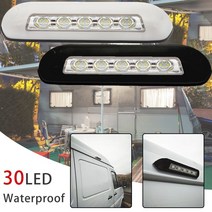 캠핑카 카라반 보트 개조 부품 DIY 용품 부속 화이트 블랙 6500k awning 현관 led 라이트 12v 방수 야외 캠핑 외부 바 램프 rv caravan, 하얀