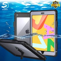 아이패드8세대 10.2인치 A2270 A2429 심플 스탠딩 IP68 방수 태블릿 케이스, stc024 블랙