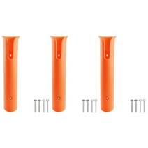 낚시대홀더 낚시대 꽂이 플라스틱 낚싯대 랙 휴대용 극 삽입기 랙 다기능 퀵 보트 카약 삽입 극 튜브 마운트 지원, 오렌지 3개