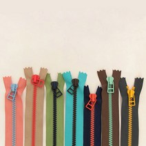 소잉데일리 소품 지퍼 모음_ 20cm~100cm 가죽 컬러믹스 등 60여종, 민트블루&초코, 7. 5호 투컬러 믹스지퍼_70cm