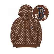 MLB 엠엘비 클래식 모노그램 전판패턴 오버핏 후드티 B (D.Brown)