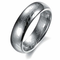 AMSENC The One Ring Lord The Ring 스타일 텅스텐 반지 골드 컬러 로드 링 레이저 에칭 스테인리스 스틸 시나바