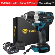 1000N m 20V 전기 충격 렌치 브러시리스 1 2 인치 무선 드라이버 자동차 트럭 타이어 충전식 배터리, CN, EU, Wrench-2 battery