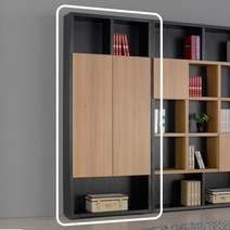 블랙아카시아 로만 문달린도어높은책장 선반 장식장