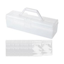 핸들 투명 홀더가있는 보석 보관 케이스 내구성 29x9x8.5cm 부드러운 직사각형 다중 용도 주최자 경량, 투명한, 29cmx9cmx8.5cm, PP