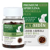 펫시딘 프리미엄 스피루리나 클로렐라 플러스 애견 피부 영양제 60g, 1개