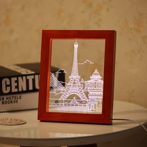 아트박스/디자인에버 LED 사슴 아크릴 액자 무드등 조명, 옵션선택:4.파리풍경