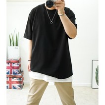 여름필수템 실켓워싱 레이어드 무지티셔츠 빅사이즈반팔티 6컬러