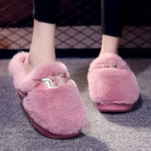 귀여운 겨울 여성 사무실 회사용 통굽 털 슬리퍼 예쁜 사무용 굽 높은 거실 퍼 실내화 푹신한 뮬 편한 키높이 굽있는 실내 털 슬리퍼