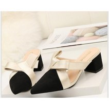 여성신발 슬리퍼 리본 뾰족구두 통굽힐 낮은굽