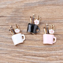 10 개/몫 메이크업 컵 도구 골드 컬러 에나멜 매력 디자인 팔찌 귀걸이 보석 DIY 공예