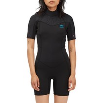 빌라봉 서핑 웻슈트 2/2mm 시너지 백집 반팔 스프링슈트 여성 프리다이빙, 블루 라군, 8