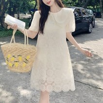 여성 이중카라 레이스 원피스