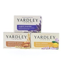 Yardley London Soap 목욕 바 번들 3개: 잉글리시 라벤더 오트밀 및 아몬드 레몬 버베나 120.5g4.2온스 3팩 각 1개 USA 미국, 3 Bars: English Lavender, Oatm