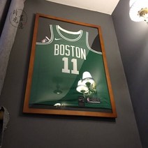 유니폼 싸인 액자 프레임 농구 야구 축구 NBA 진열 장식 디스플레이 원목 커스텀, 브라운 테두리