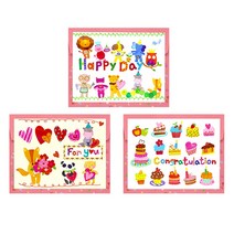 마음담아 감사 축하 귀여운 기념일 플라워 꽃 예쁜 펄지 메세지 귀여운 다용도 카드 모음, L_14.팝업입체 3p