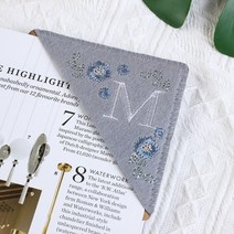 26글자 맞춤 자수 모서리 책갈피 펠트 편지 책갈피, M