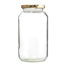 유리병 잼병 과일청 수제청 밀폐용기 잼병 꿀병, 원형 900ml 골드