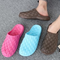 욕실화 앞막힌 슬리퍼 화장실 욕실 실내화 신발 사각무늬, 블루, 1개