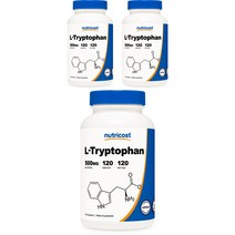 뉴트리코스트 L-트립토판 500mg 캡슐 글루텐 프리, 120개입, 3개