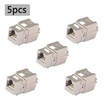 5pcs 네트워크 RJ45 Cat6 Cat7 키스톤 잭 모듈 360 학위 전체 차폐 RJ45 소켓 LSA 공구 무료 종료, 04 5PCS CAT7