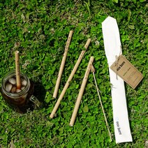 eco here 천연대나무 빨대 Set 대나무빨대 세트