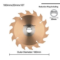 체인 금속 XCAN TCT Cutting Dics 160mm Circular Saw Blade for Wood Plastic Acrylic Carbide Tipped, 01 160X20X16T, 01 160X20X16T