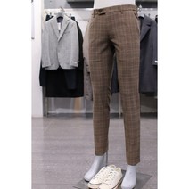 BON 슬랙스 BN1FT309DC 카멜 브라운 멀티 체크 밴딩 스판 바지