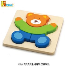 영유아 EQ발달 곰돌이 퍼즐 원목교구 모양맞추기 보육기관 수업용교구, 1개
