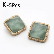 5pcs 스퀘어 라운드 금속 단추 여성 코트 바느질 의류 자 켓 스웨터 드레스 장식 액세서리, 25mm, K